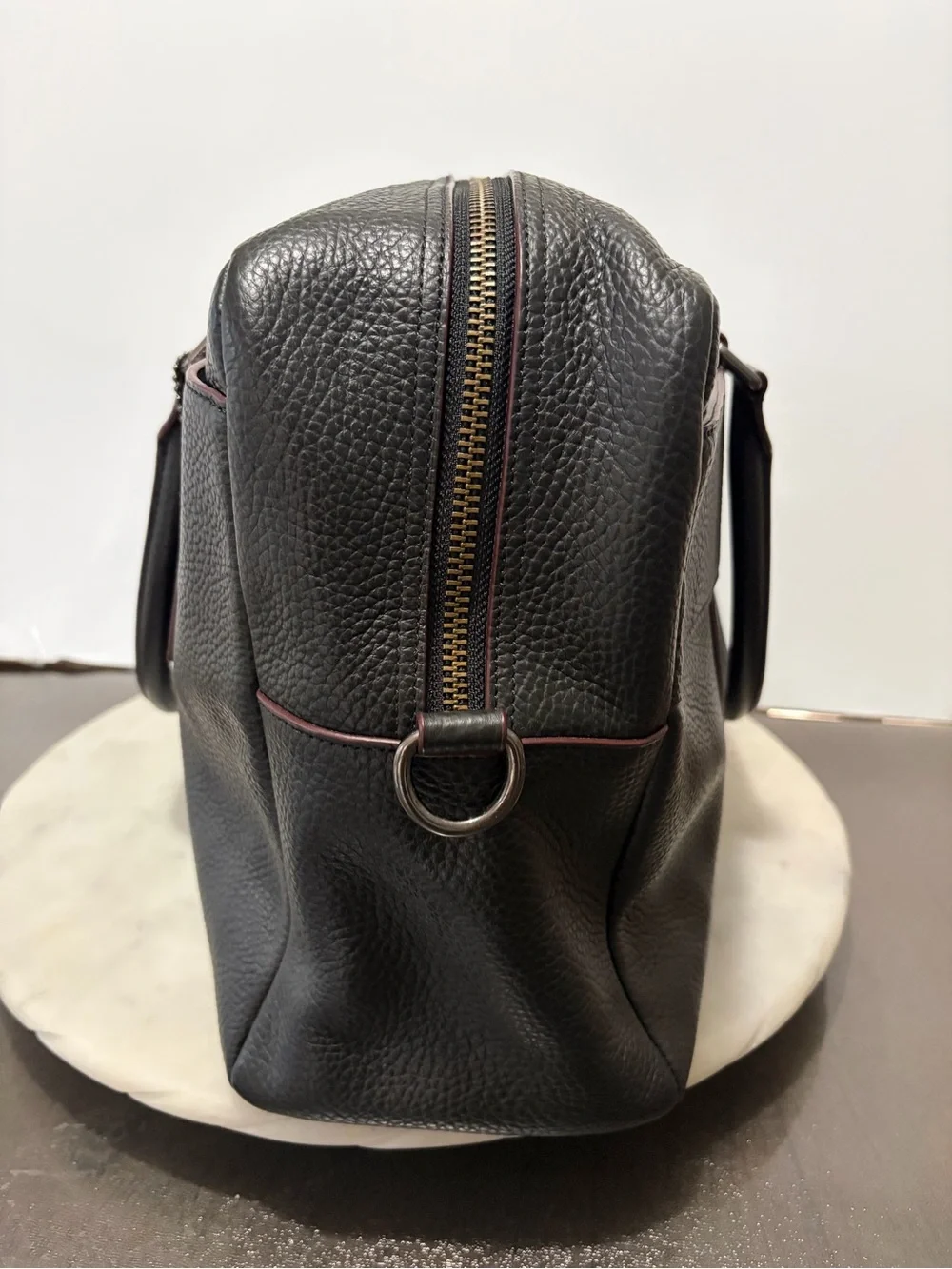 NEW Coach Trekker Bag Signature Pebbled Leather Black Luggage Carry All F78130